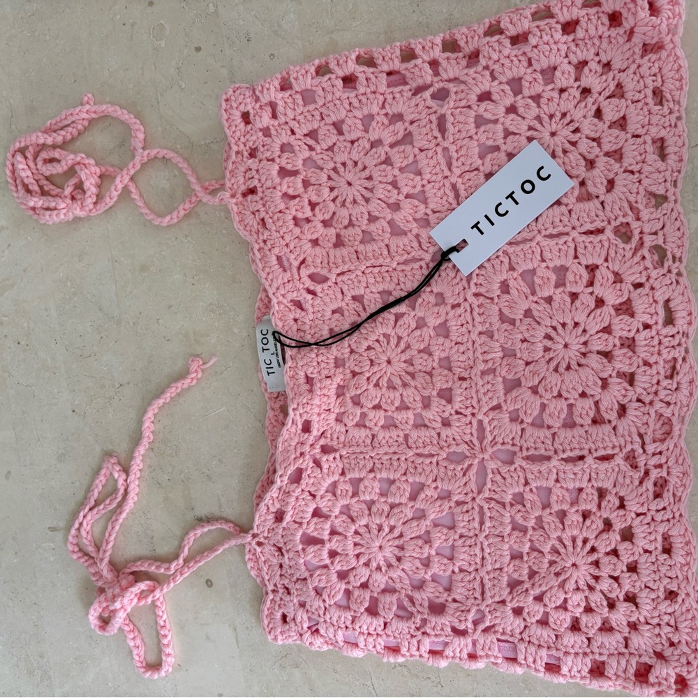 TICTOC Pink Crochet tops
